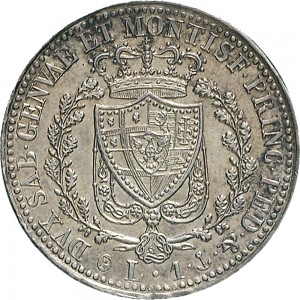 849R Lira 1824 Scudo svizzero Genova Argento