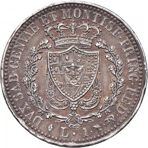 850R Lira 1824 Scudo svizzero Torino Argento