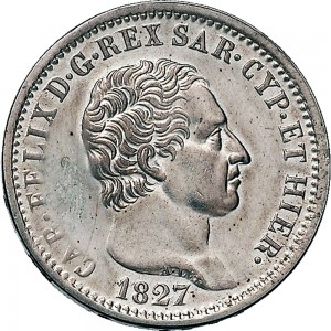 856D Lira 1827 Scudo svizzero Torino Argento