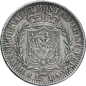 858R Lira 1828 Scudo svizzero Torino Argento