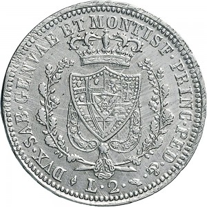 841R 2 lire 1826 Scudo svizzero Torino Argento