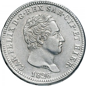 841D 2 lire 1826 Scudo svizzero Torino Argento