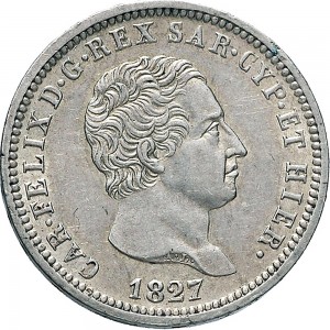 843D 2 lire 1827 Scudo svizzero Torino Argento