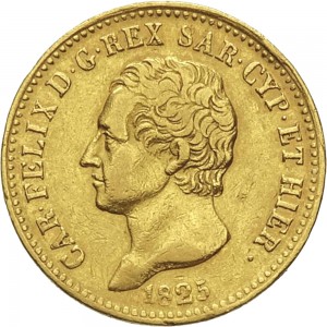 805D 20 lire 1825 Scudo svizzero Genova Oro