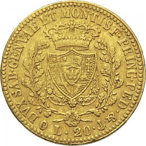 805R 20 lire 1825 Scudo svizzero Genova Oro