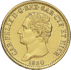 816D 20 lire 1830 Scudo svizzero Torino Oro