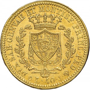 797R 40 lire 1825 Scudo svizzero Genova Oro