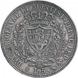 820R 5 lire 1823 Scudo svizzero Torino Argento