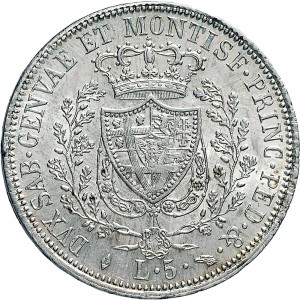 826R 5 lire 1826 Scudo svizzero Torino Argento