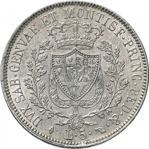 832R 5 lire 1829 Scudo svizzero Torino Argento