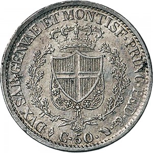 869R 50 centesimi 1827 Scudo svizzero Torino Argento