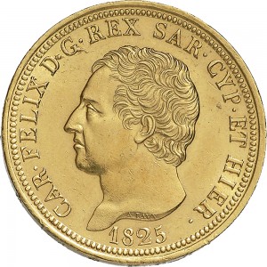 784D 80 lire 1825 Scudo svizzero Torino Oro