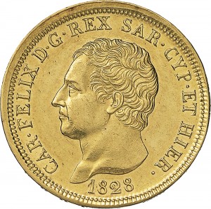 788D 80 lire 1828 Scudo svizzero Genova Oro
