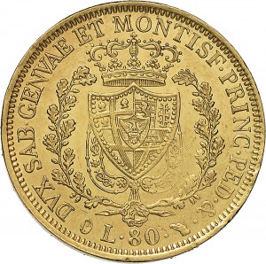 794R 80 lire 1831 Scudo svizzero Torino Oro