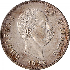 1290D 50 centesimi 1892 Scudo sannitico Roma Argento