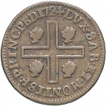28R Cagliarese da 2 denari 1724 Croce piana Torino Rame