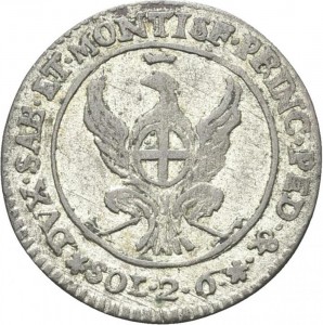 599R 2,6 soldi 1785 Aquila spiegata Torino Mistura di argento
