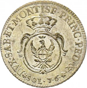 575R 7,6 soldi 1781 Scudo ovale a cartoccio Torino Mistura di argento