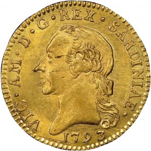 487D Doppia da 4 scudi 1793 Aquila spiegata 2° tipo Torino Oro