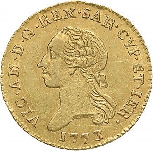 491D Mezza doppia 1773 Scudo rotondo 1° tipo Torino Oro