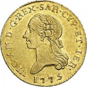 494D Mezza doppia 1775 Scudo rotondo 1° tipo Torino Oro