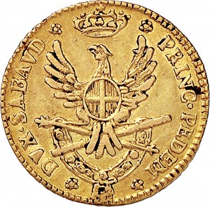 505R Mezza doppia 1787 Aquila spiegata 2° tipo Torino Oro