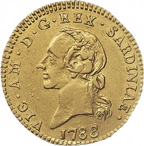507D Mezza doppia 1788 Aquila spiegata 2° tipo Torino Oro