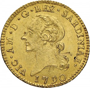 509D Mezza doppia 1790 Aquila spiegata 2° tipo Torino Oro