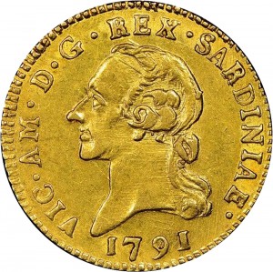 511RD Mezza doppia da 2 scudi 1791 Aquila spiegata 2° tipo Torino Oro