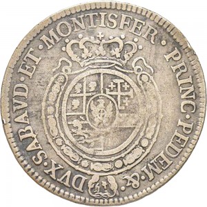 534R Mezzo scudo da 3 lire 1784 Scudo rotondo Torino Argento