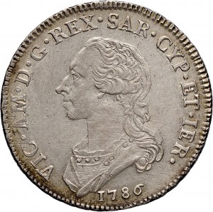 536D Mezzo scudo da 3 lire 1786 Scudo rotondo Torino Argento