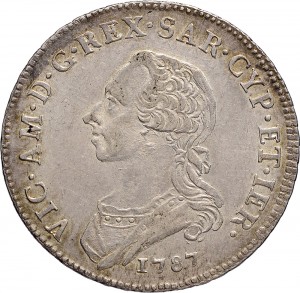 537D Mezzo scudo da 3 lire 1787 Scudo rotondo Torino Argento