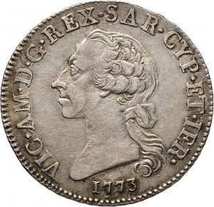 661D Mezzo scudo da 5 reali 1773 Scudo a cartoccio Torino Argento