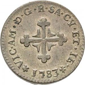 619D Mezzo soldo da 6 denari 1783 Cifre del sovrano Torino Mistura di argento