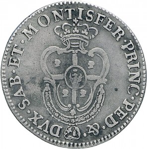 666R Quarto di scudo da 2,5 reali 1773 Scudo a cartoccio Torino Argento