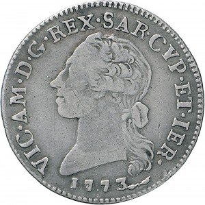 666D Quarto di scudo da 2,5 reali 1773 Scudo a cartoccio Torino Argento