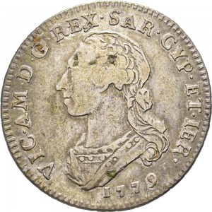 552D Quarto di scudo 1779 Scudo rotondo Torino Argento