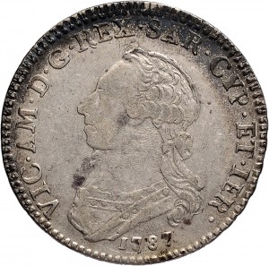 556D Quarto di scudo da 1,10 lire 1787 Scudo rotondo Torino Argento