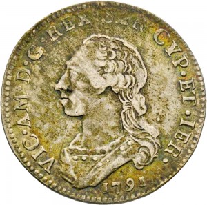 560D Quarto di scudo 1791 Scudo rotondo Torino Argento