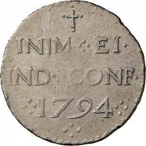 687R Reale da 5 soldi 1794 Iscrizione 2° tipo Cagliari Mistura di argento