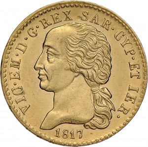 768D 20 lire 1817 Scudo sannitico 1° tipo Torino Oro