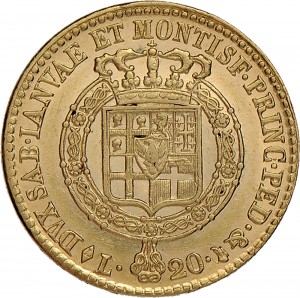 768R 20 lire 1817 Scudo sannitico 1° tipo Torino Oro