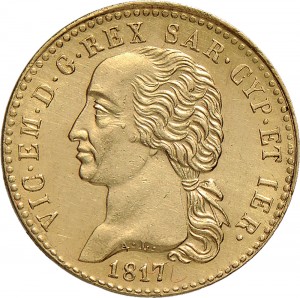 767D 20 lire 1817 Scudo sannitico 1° tipo Torino Oro