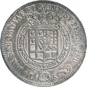 778R Scudo da 5 lire nuove di Piemonte 1820 Scudo sannitico 1° tipo Torino Argento