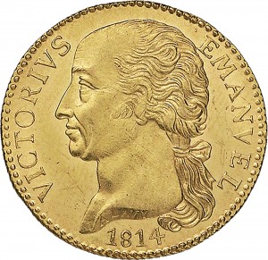 750D Doppia da 4 scudi 1814 Aquila spiegata 1° tipo Torino Oro