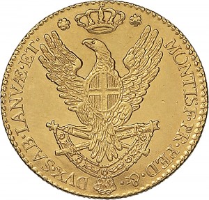 751R Doppia da 4 scudi 1815 Aquila spiegata 2° tipo Torino Oro