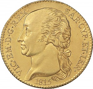 751D Doppia da 4 scudi 1815 Aquila spiegata 2° tipo Torino Oro