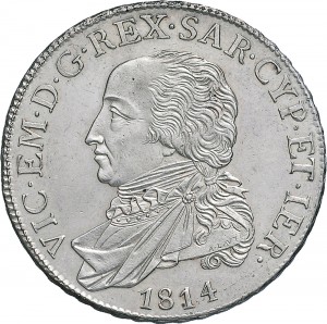 752D Mezzo scudo da 3 lire 1814 Scudo rotondo 1° tipo Torino Argento