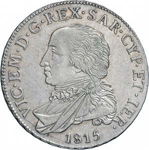 753D Mezzo scudo da 3 lire 1815 Scudo rotondo 2° tipo Torino Argento