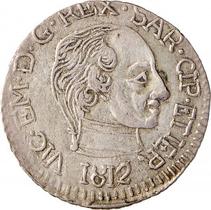 760D Reale da 5 soldi 1812 Aquila spiegata 3° tipo Cagliari Mistura di argento